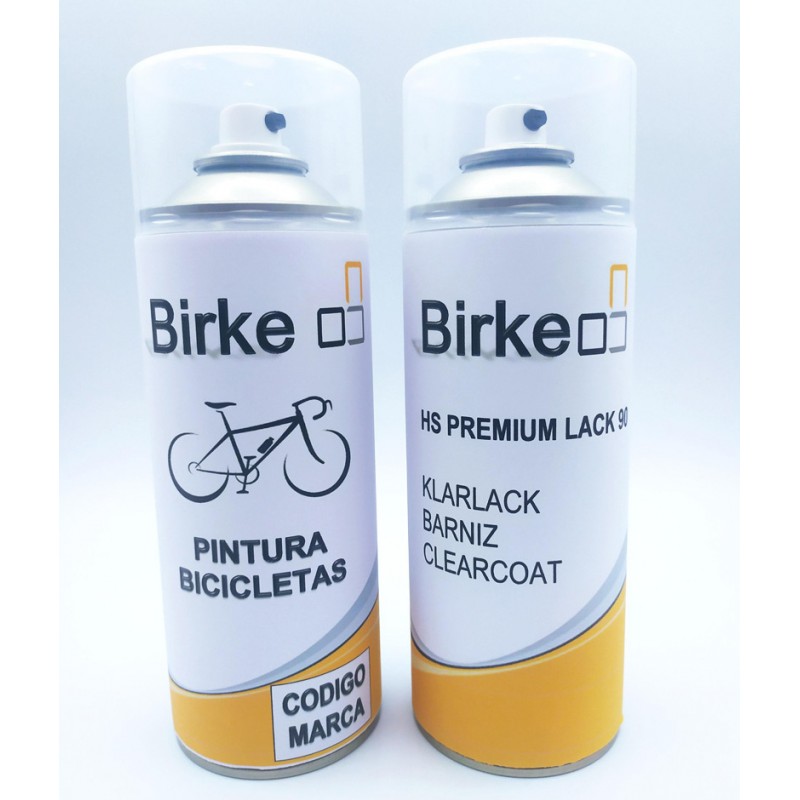 Kit pintura bicapa para bicicletas: incluye spray de color a medida y barniz protector.