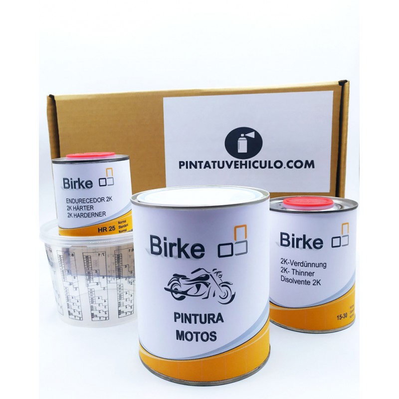 Kit completo de pintura monocapa para moto: color a medida y acabado profesional del brillo directo.
