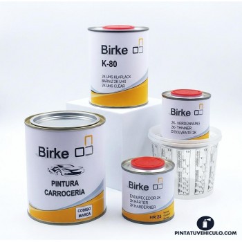 Kit completo de pintura bicapa profesional con barniz 2K y accesorios de mezcla