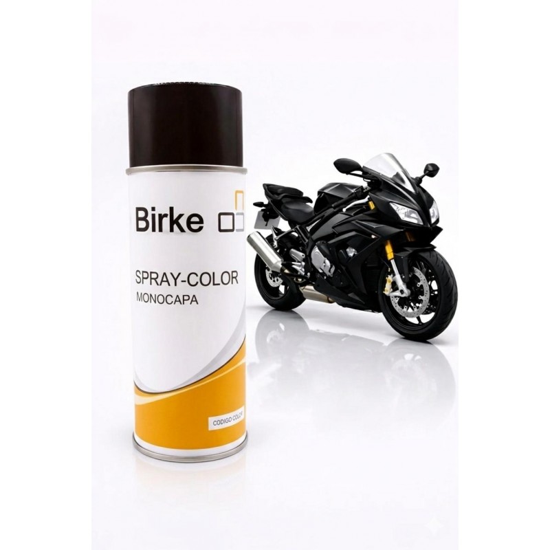 Spray monocapa para moto: color original a medida con acabado de brillo directo.