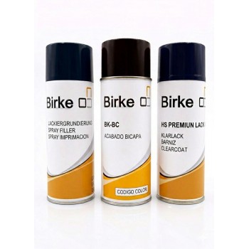 Kit de 3 spray: Imprimación, color a medida y barniz para un acabado profesional en tu moto.
