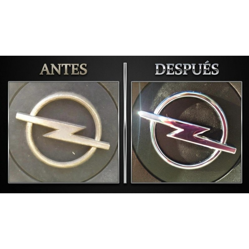 Antes y después de abrillantar con Birke Chrome Polish.